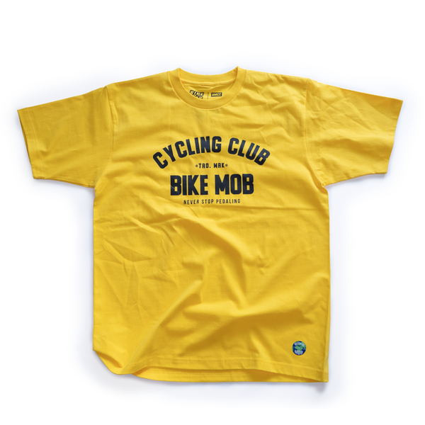CYCLING CLUB TEE - YELLOW - Bike Mob Cycling Club